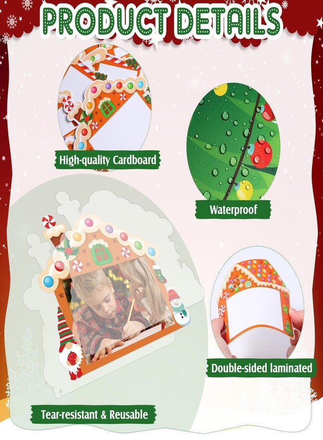 Capoda 27 Pcs Gingerbread Picture Frame Craft with Christmas Tree Bulletin Board Our Class is a Family Xmas Tree Cutout for Schools Wall Offices Door Window Supplies - Image 3
